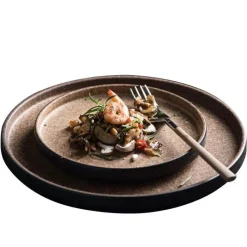 Elegance at the Table Küche & Esszimmer-Retro-Essteller - 4er-Set dunkelgelbe Keramikteller