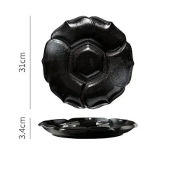 Elegance at the Table Küche & Esszimmer-Retro-Essteller aus Keramik mit 4 Fächern – Geschirr für Obst, Snacks und Desserts