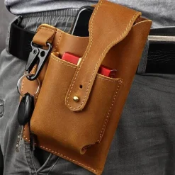 Herren Heritage Threads Taschen & Geldbörsen|Herrenbekleidung-Retro-Gürteltasche aus Leder – Multifunktionaler Telefonhalter