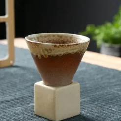 Plates u0026 More Küche & Esszimmer-Retro-Kaffeetasse aus Keramik – Latte-Tasse aus japanischem Porzellan