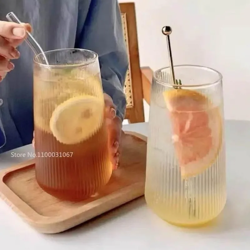 Plates u0026 More Küche & Esszimmer-Retro-Kaffeetassen-Set aus Glas – transparente 500-ml-Trinkbecher