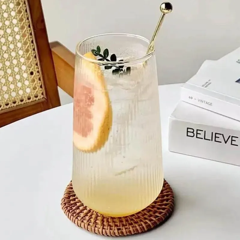 Plates u0026 More Küche & Esszimmer-Retro-Kaffeetassen-Set aus Glas – transparente 500-ml-Trinkbecher