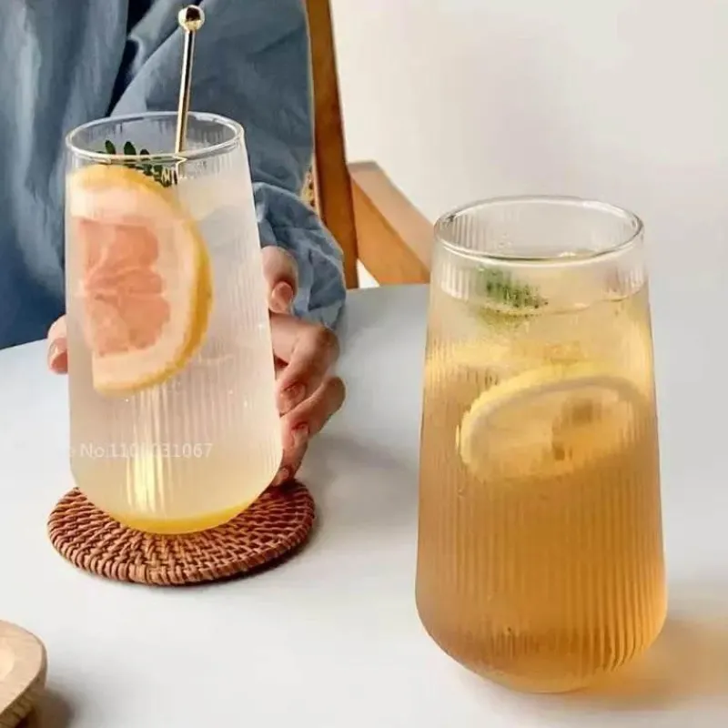 Plates u0026 More Küche & Esszimmer-Retro-Kaffeetassen-Set aus Glas – transparente 500-ml-Trinkbecher