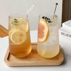 Plates u0026 More Küche & Esszimmer-Retro-Kaffeetassen-Set aus Glas – transparente 500-ml-Trinkbecher