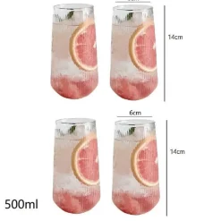 Plates u0026 More Küche & Esszimmer-Retro-Kaffeetassen-Set aus Glas – transparente 500-ml-Trinkbecher