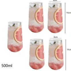 Plates u0026 More Küche & Esszimmer-Retro-Kaffeetassen-Set aus Glas – transparente 500-ml-Trinkbecher