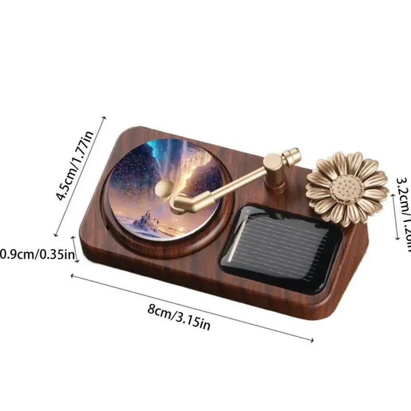 Wild u0026 Free Gear Autozubehör|Automobilindustrie-Retro-Plattenspieler-Auto-Lufterfrischer – rotierendes Solar-Design