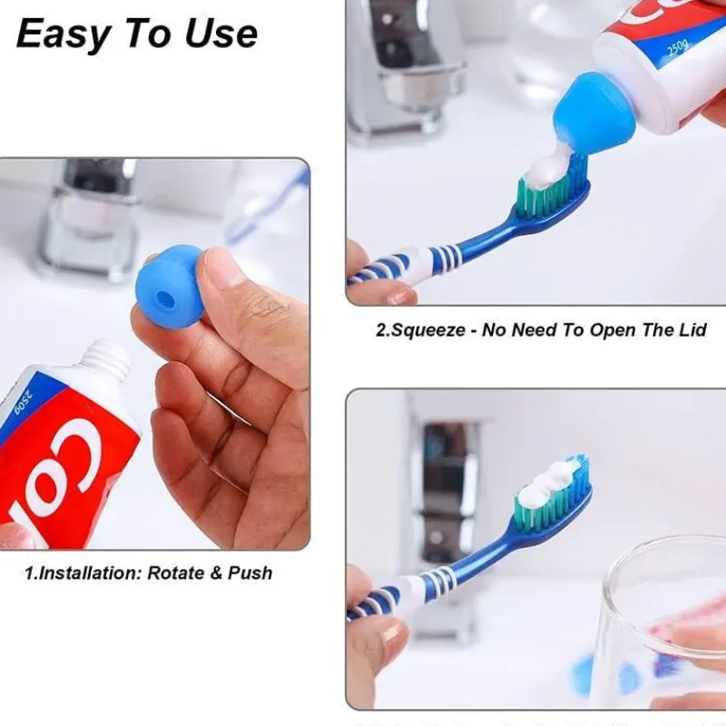 The Blissful Bath Badezimmer-Reusable Toothpaste Caps - Eco-Friendly 4 Pack