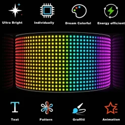 Wild u0026 Free Gear Autozubehör|Automobilindustrie-RGB-LED-Pixel-Panel – Vielseitiger Smart-Display-Bildschirm