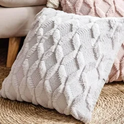 Cozy Cushions Bettzeug-Rhombus-Kissenbezug – weicher Plüsch-Kissenbezug für stilvolle Heimdekoration
