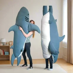 Cozy Haven Babyspielzeug|Bettzeug-Riesiger Hai-Plüsch-Schlafsack – Bite Me Shark-Design