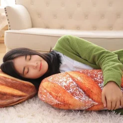 Cozy Cushions Bettzeug-Riesiges Brot-Plüschkissen - Dekoratives Lebensmittelkissen