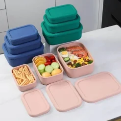 Tom Küche & Esszimmer-Robuste Bento-Box aus Silikon – stilvoller Lunchbehälter mit Fächern für Erwachsene unterwegs