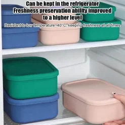 Tom Küche & Esszimmer-Robuste Bento-Box aus Silikon – stilvoller Lunchbehälter mit Fächern für Erwachsene unterwegs