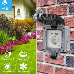 Roam Ready Heimwerkzeuge|Badezimmer-Robuste, wasserdichte Steckdosenabdeckung – Elektrischer Schutz im Außenbereich