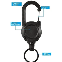 The Outdoor Vault Camping-Werkzeuge|Outdoor-Artikel-Robuster, einziehbarer Schlüsselanhänger – praktisches Ziehdesign