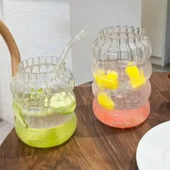 Plates u0026 More Küche & Esszimmer-Robustes Wasserbecher-Set aus Glas – stilvolles, hitzebeständiges Trinkgeschirr für Kaffee, Tee und Saft