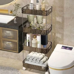 The Blissful Bath Badezimmer-Rollendes Badezimmer-Aufbewahrungsregal – Mobiler Organizer auf Rädern