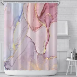 Aqua Essence Badezimmer-Romantischer Duschvorhang mit Liebesmischung – Elegantes Badezimmerdekor