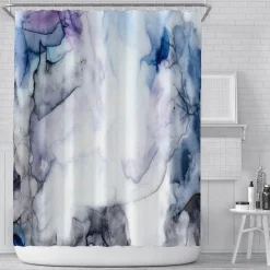 Aqua Essence Badezimmer-Romantischer Duschvorhang mit Liebesmischung – Elegantes Badezimmerdekor