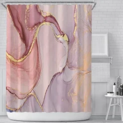 Aqua Essence Badezimmer-Romantischer Duschvorhang mit Liebesmischung – Elegantes Badezimmerdekor