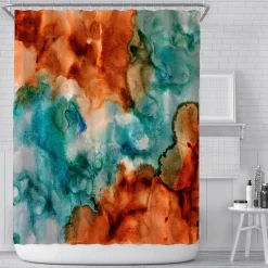 Aqua Essence Badezimmer-Romantischer Duschvorhang mit Liebesmischung – Elegantes Badezimmerdekor