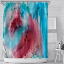 Aqua Essence Badezimmer-Romantischer Duschvorhang mit Liebesmischung – Elegantes Badezimmerdekor