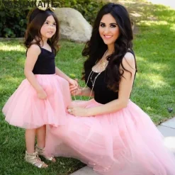 The Decor Haven Babykleidung|Babykleidung-Rosa Prinzessinnenkleid für Mutter und Tochter – Passendes Familienoutfit