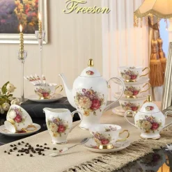 Feast u0026 Flair Küche & Esszimmer-Rose Bone China Teeservice - Elegantes Porzellan-Teegeschirr