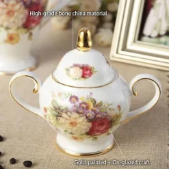 Feast u0026 Flair Küche & Esszimmer-Rose Bone China Teeservice - Elegantes Porzellan-Teegeschirr