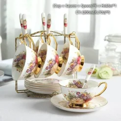 Feast u0026 Flair Küche & Esszimmer-Rose Bone China Teeservice - Elegantes Porzellan-Teegeschirr