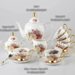Feast u0026 Flair Küche & Esszimmer-Rose Bone China Teeservice - Elegantes Porzellan-Teegeschirr