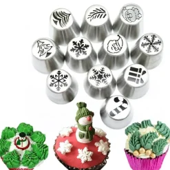 Tom Küche & Esszimmer-Rosen-Spritztüllen-Set zum Dekorieren von Weihnachtsgebäck – ideal für festliche Leckereien