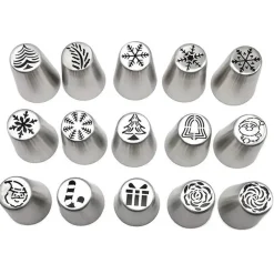 Tom Küche & Esszimmer-Rosen-Spritztüllen-Set zum Dekorieren von Weihnachtsgebäck – ideal für festliche Leckereien