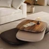 Cozy Living Möbel-Rotating Oval Wooden Coffee Table - Modern Design