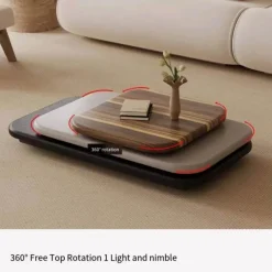 Cozy Living Möbel-Rotating Oval Wooden Coffee Table - Modern Design