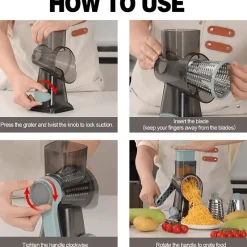 Tom Küche & Esszimmer-Rotierende Käsereibe aus Edelstahl – Küchenutensil