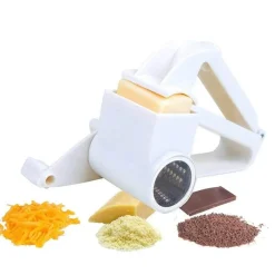 Tom Küche & Esszimmer-Rotierende Käsereibe aus Edelstahl – Handgehaltene Mehrzweckmühle