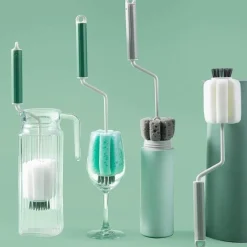 The Cozy Mug Küche & Esszimmer-Rotierender Flaschenglasreiniger mit langem Griff