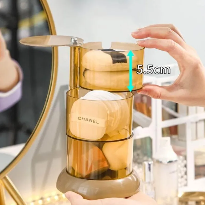 The Blissful Bath Badezimmer-Rotierender Make-up-Organizer – Stilvolle Aufbewahrungsbox für Kosmetik