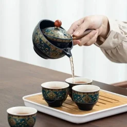 Tom Küche & Esszimmer-Rotierendes Puer-Teeset – Chinesisches Gongfu-Teegeschirr