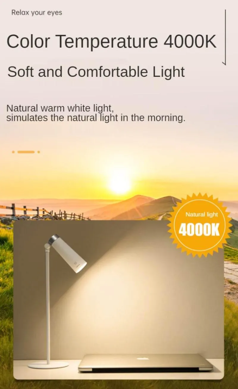 Comfort u0026 Style Beleuchtung-Rotierendes USB-Nachtlicht - Schreibtischlampe mit einstellbarer Helligkeit