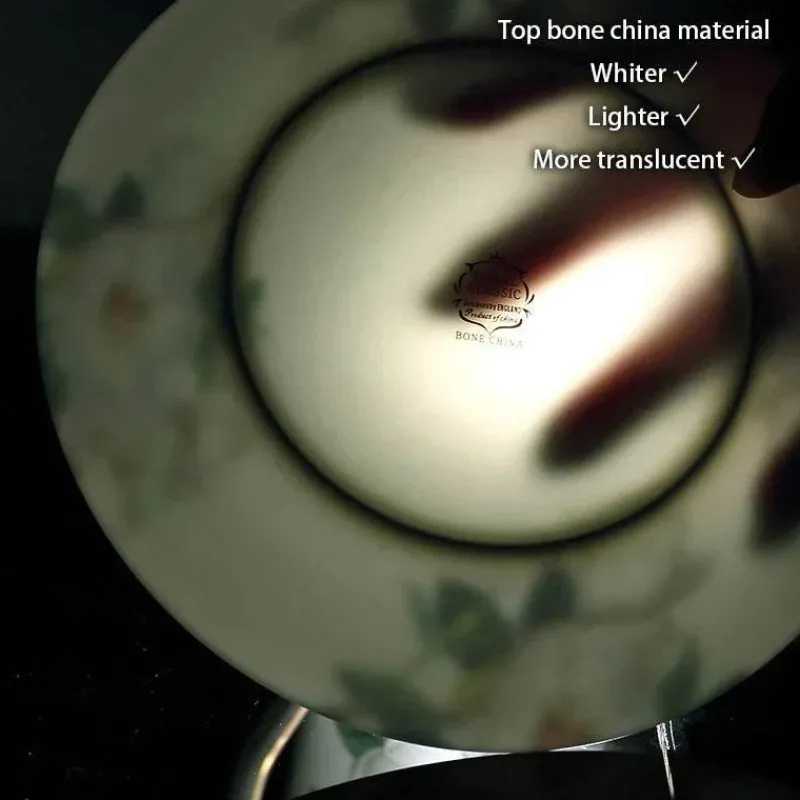 Feast u0026 Flair Küche & Esszimmer-Royal Bone China Geschirrset - Europäischer Pastoralstil mit Besteck