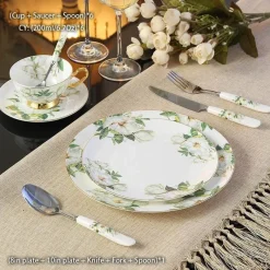 Feast u0026 Flair Küche & Esszimmer-Royal Bone China Geschirrset - Europäischer Pastoralstil mit Besteck