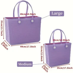 BagAura Taschen & Geldbörsen-Rubber Beach Tote Bag – Extra große Strandtasche aus Silikon für Damen