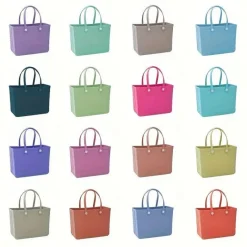 BagAura Taschen & Geldbörsen-Rubber Beach Tote Bag – Extra große Strandtasche aus Silikon für Damen