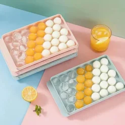 Tom Küche & Esszimmer-Runde Eiswürfelform mit Deckel – Kreativer Eisbereiter und Küchenhelfer