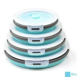 Tom Küche & Esszimmer-Runde Lunchbox aus Silikon – Faltbarer Obstsalatbehälter