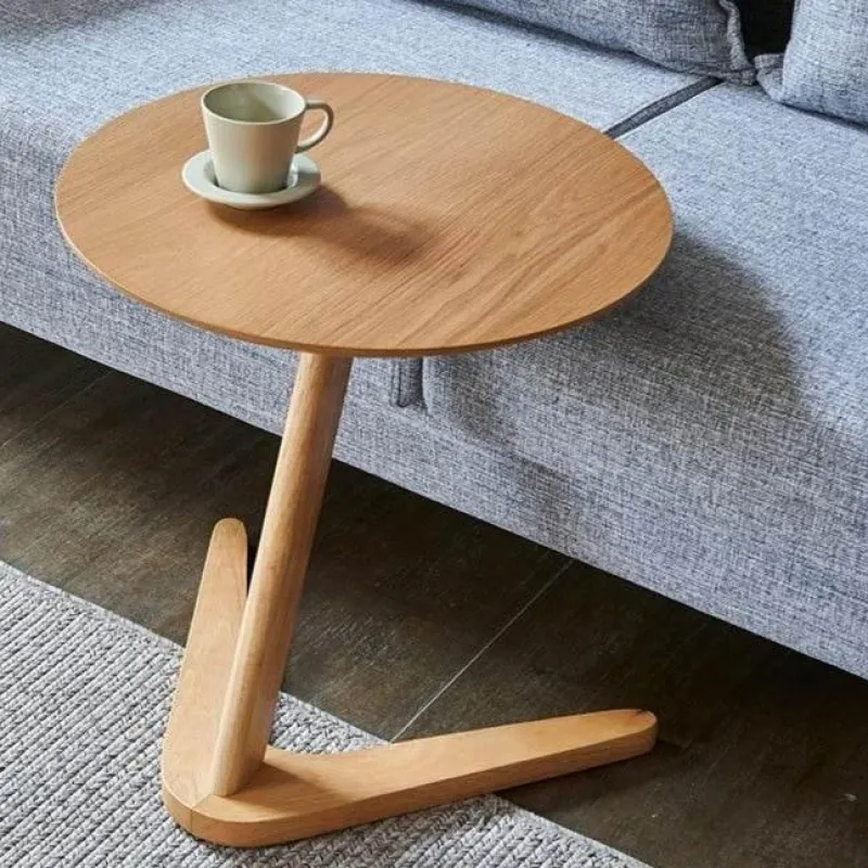 Cozy Living Möbel-Runder Beistelltisch aus Holz – Elegantes Sofa-Dekor