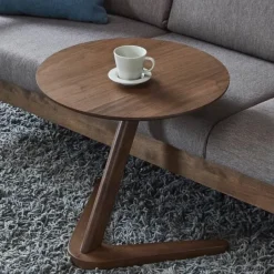 Cozy Living Möbel-Runder Beistelltisch aus Holz – Elegantes Sofa-Dekor